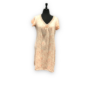 Women's Peached Jersey Knit Nightshirts with Lace & Bow