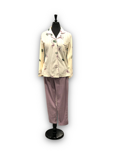 BULK BUY- Women's Two Piece Poly Cotton Notched Collar Pajama Sets (6-Pack)