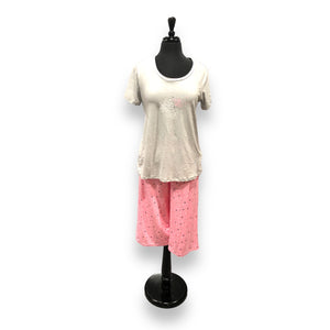 Women's Peached Capri Set with Short Sleeves