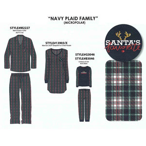 BULK BUY - Family Set - Micropolar Pajamas with Plaid Print (6-Pack or 3-Pack)