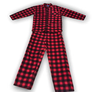 BULK BUY - Family Set - Micropolar Pajamas with Plaid Bear Print (6-Pack)