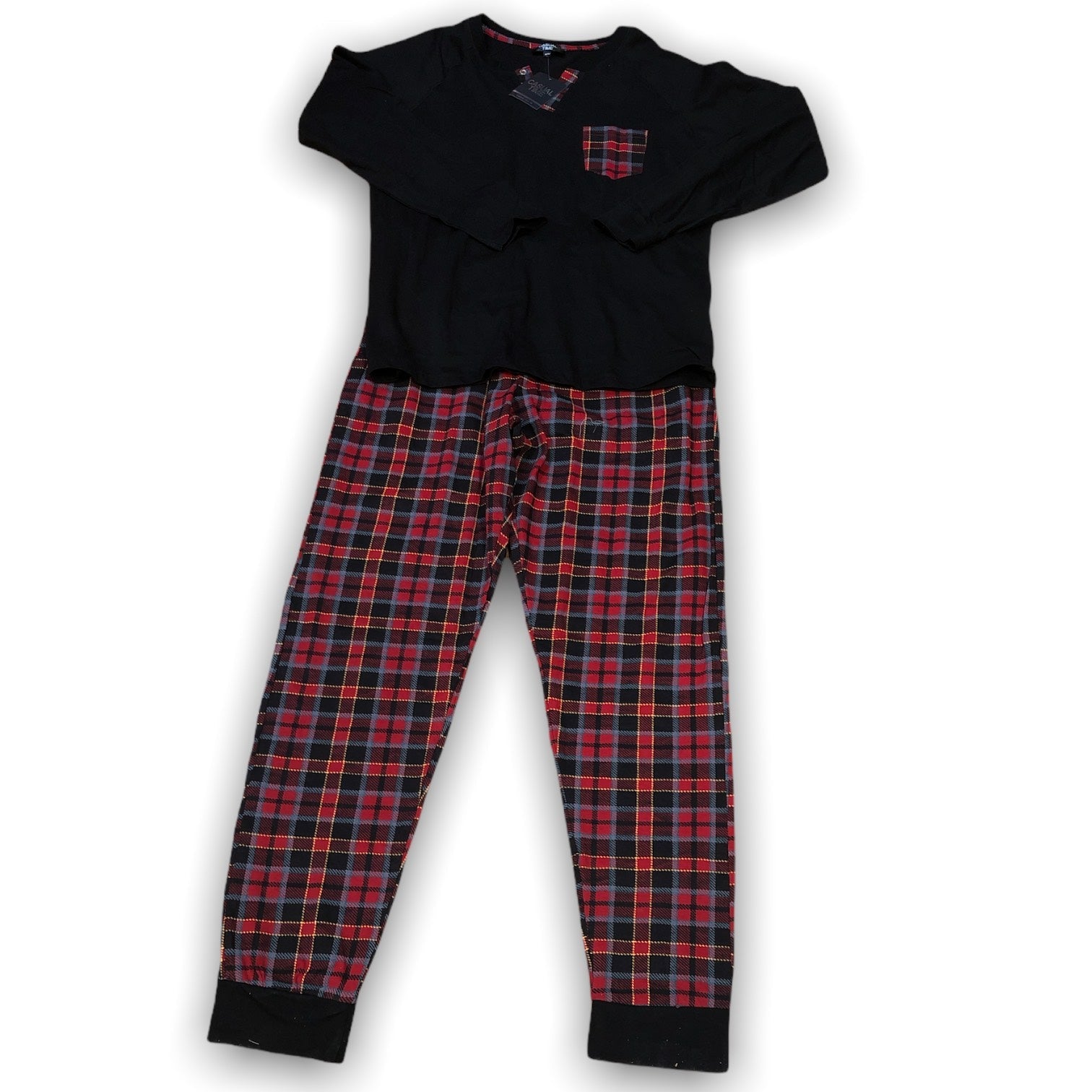 BULK BUY - Men's Two Piece 100% Cotton Knit Pajama Set with Screen Print (Gift Packaged)(6-Pack)