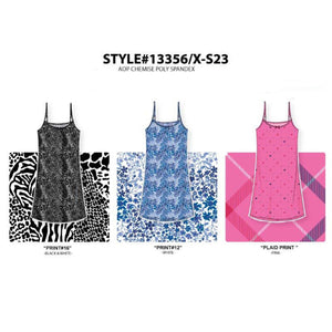 BULK BUY - Women's Poly Spandex Knit Printed Chemise (6-Pack or 3-Pack)