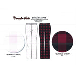 Load image into Gallery viewer, Women&#39;s Velour Long Bell Bottom Pants in Checker Print
