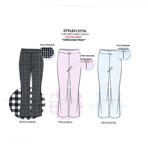BULK BUY - Women's Peached Jersey Knit Flared Long Sleep Pants (6-Pack)