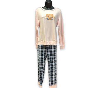 Women's Two Piece Peached Jersey Pajama Set with Jogger Pants