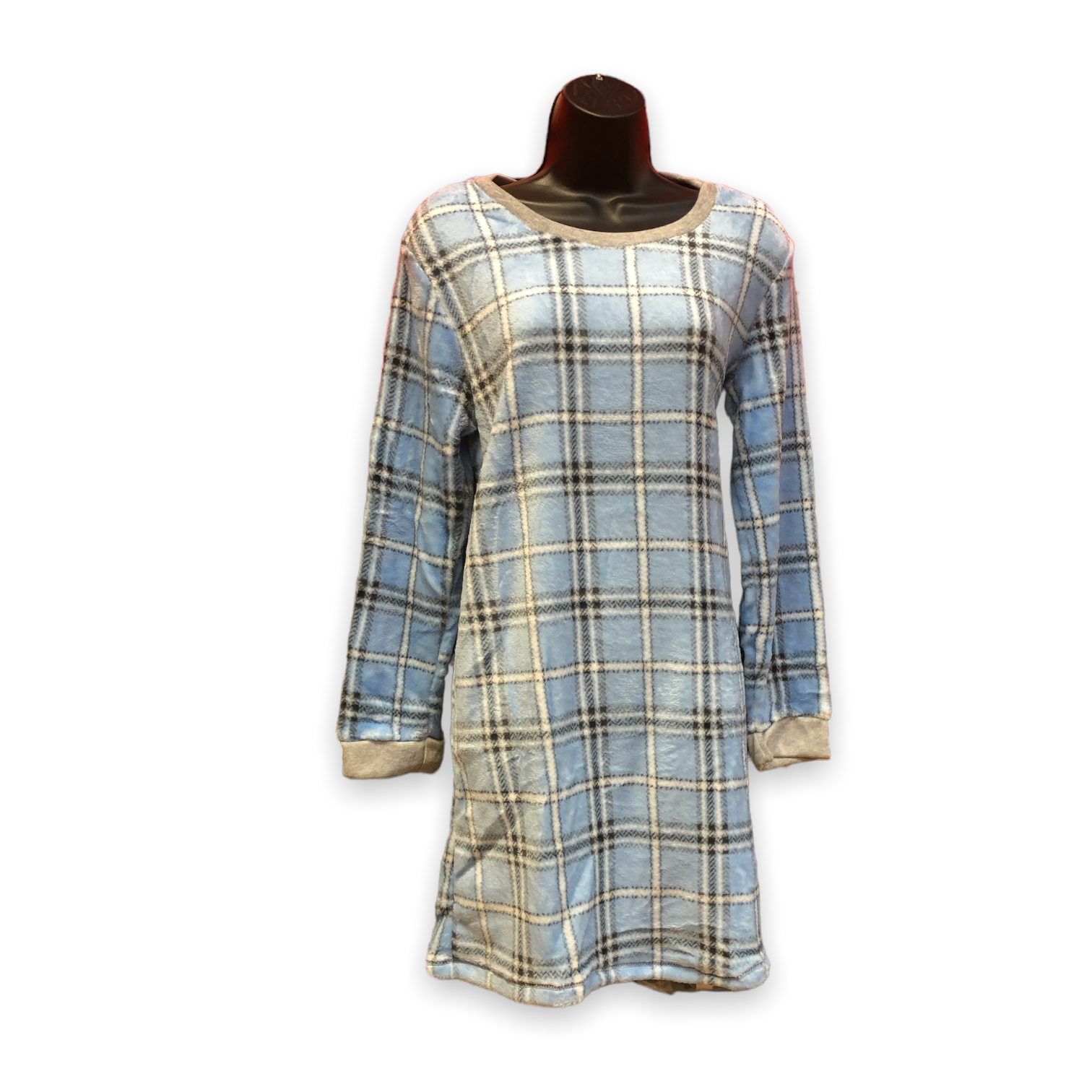Women's Plush Micropolar Printed Long-Sleeved Nightshirt