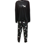 Load image into Gallery viewer, Women&#39;s Two Piece Pajama Set with Jersey Knit Top &amp; Plush Flannel Pants
