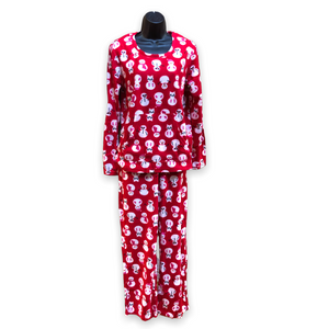 BULK BUY - Women's Two Piece Micropolar Printed Pajama Set with Kangaroo Pouch (6-Pack or 3-Pack)