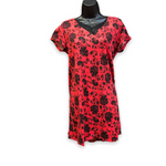 Load image into Gallery viewer, Women&#39;s Peached Knit Sleep Shirts with Lace Insert, Satin Bow &amp; Pendant
