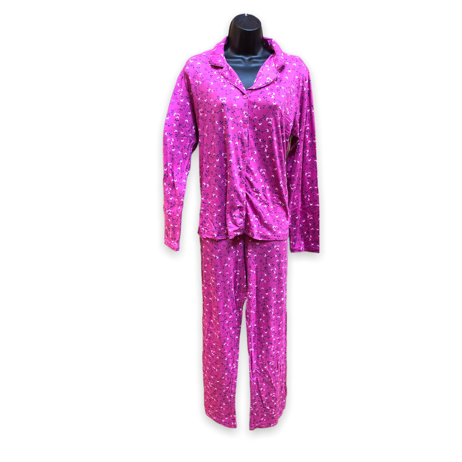 Women's Two Piece Peached Jersey Notched Collar Pajama Sets (Gift Packaged)