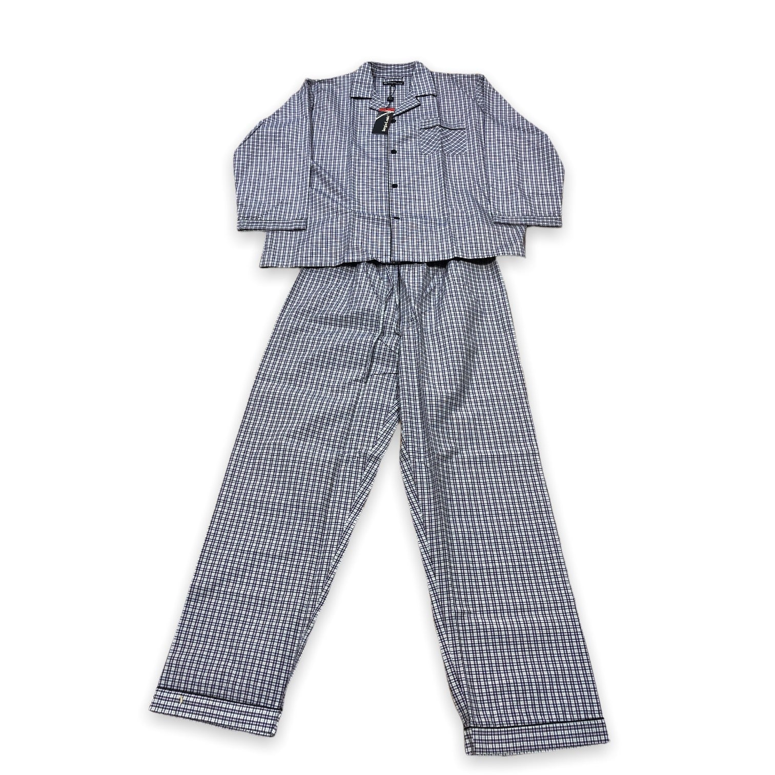 Men's Two Piece Poly Cotton Pajama Set with Matching Pants