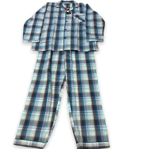 BULK BUY - Men's Two-Piece Poly Cotton Pajama Set with Matching Pants  (8-Pack)