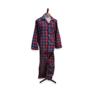 BULK BUY - Men's Two Piece Flannel Pajama Set with Matching Bottoms (8-Pack)