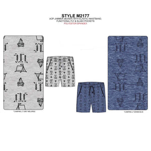 BULK BUY - Men's Peached Jersey Knit Jammer Shorts with Slash Pockets (6-Pack)