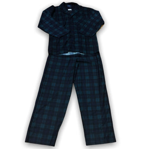 Men's Two Piece Pressed Micropolar Notched Collar Pajama Set (Gift Packaged)