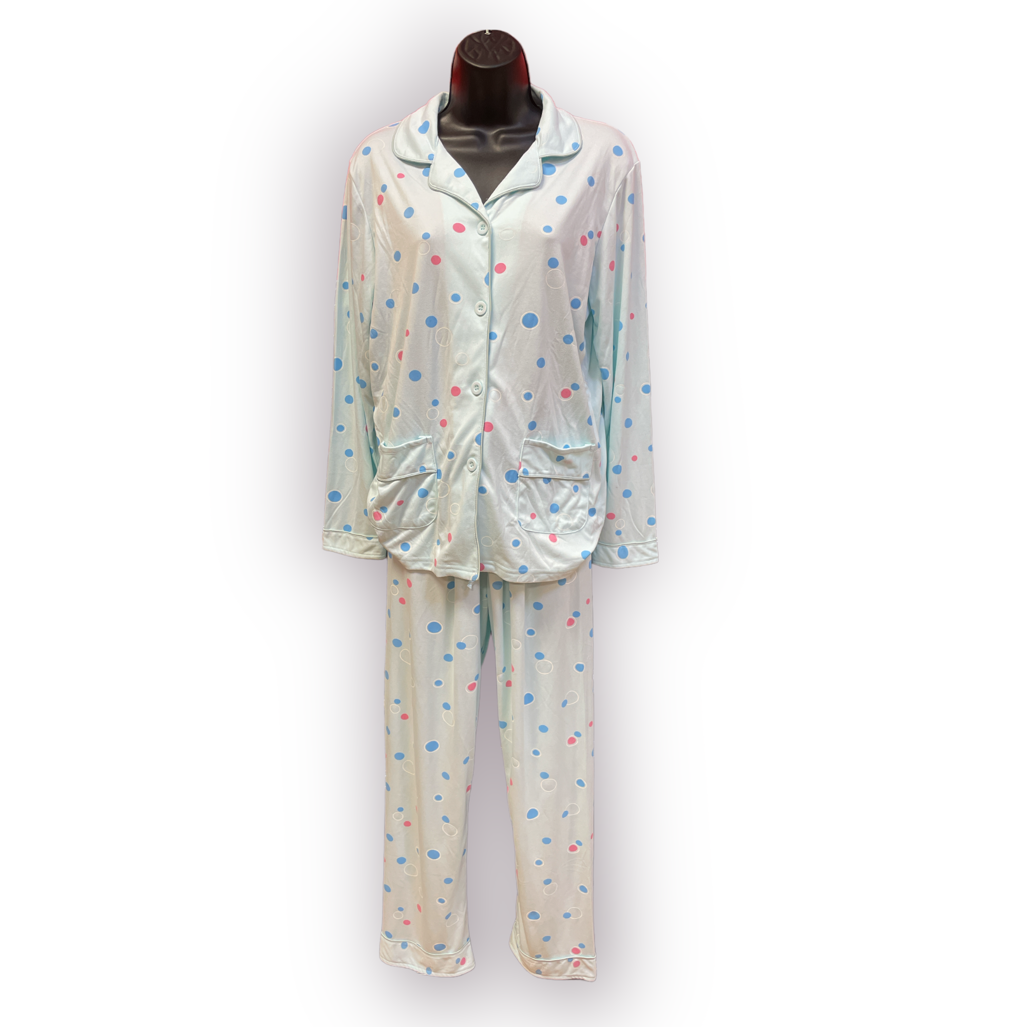 BULK BUY - Women's Two Piece Micro Fibre Pajama Set with Pockets (8-Pack)