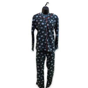 Women's Three Piece Micropolar Notched Collar Pajama Set with Socks (Gift Packaged)