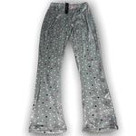 Load image into Gallery viewer, Women&#39;s Velour Long Bell Bottom Pants with Hearts
