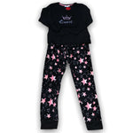 Load image into Gallery viewer, Women&#39;s Two Piece Pajama Set with Solid Jersey Knit Top &amp; Printed Plush Flannel Pants
