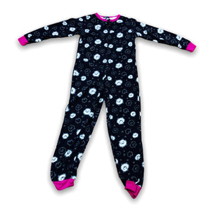 Women's Micropolar Polyester Zip Up Onesie with Cuffed Ankles and Wrists
