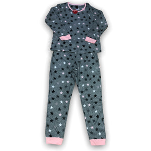 Women's Two Piece Micropolar Pajama Set with Ribbed Neck & Cuffs (GIFT PACKAGED)