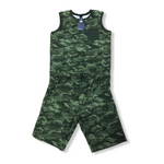 Load image into Gallery viewer, Men&#39;s Poly/Spandex Two Piece Set w Sleeveless Top &amp; Shorts
