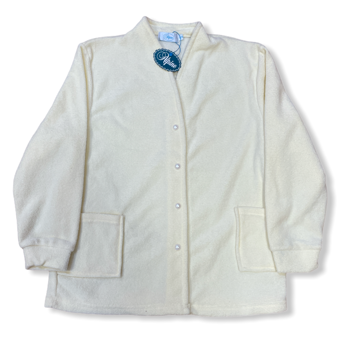 Women's Button Up Terry Cloth Bed Jacket