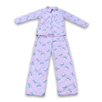 Load image into Gallery viewer, Women&#39;s Two Piece Polyester Fleece Collared Pajama Set
