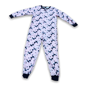 Women's Micropolar Polyester Zip Up Onesie with Cuffed Ankles and Wrists