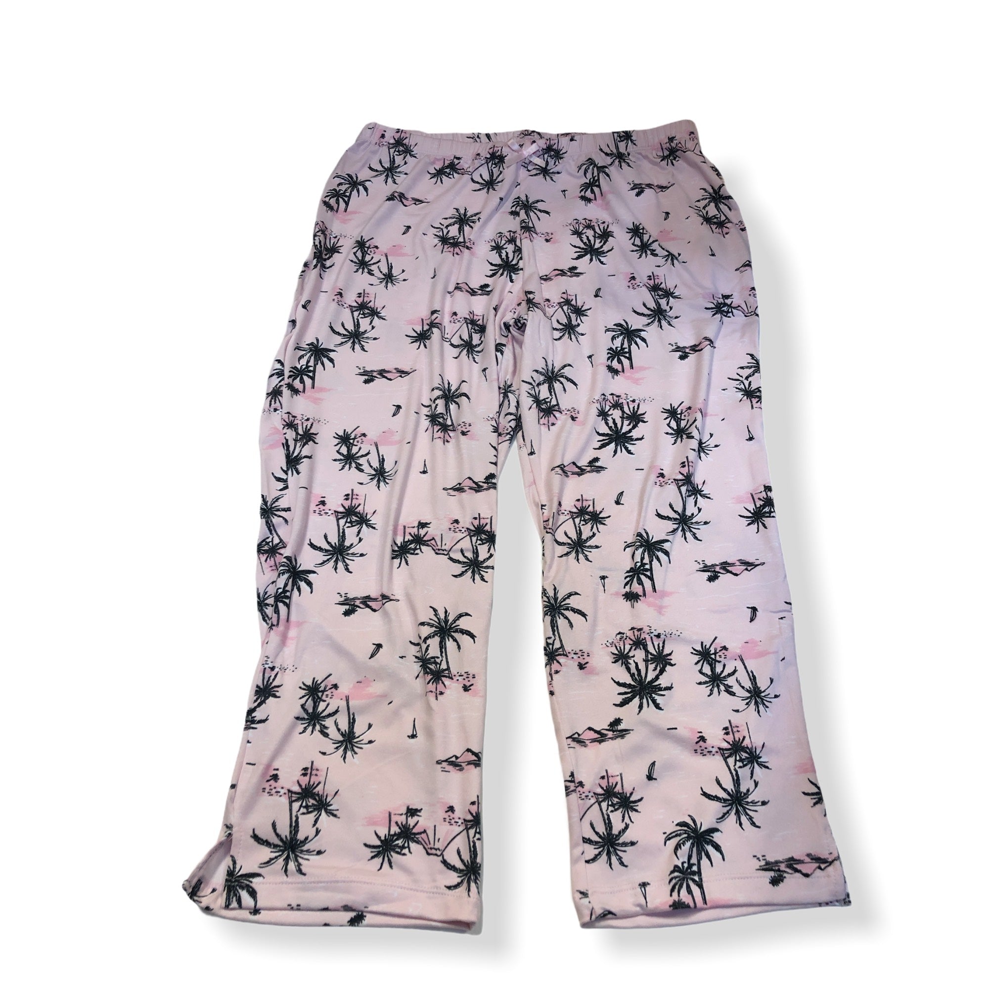 Women's Peached Jersey Capri Pant w Side Slit Pockets