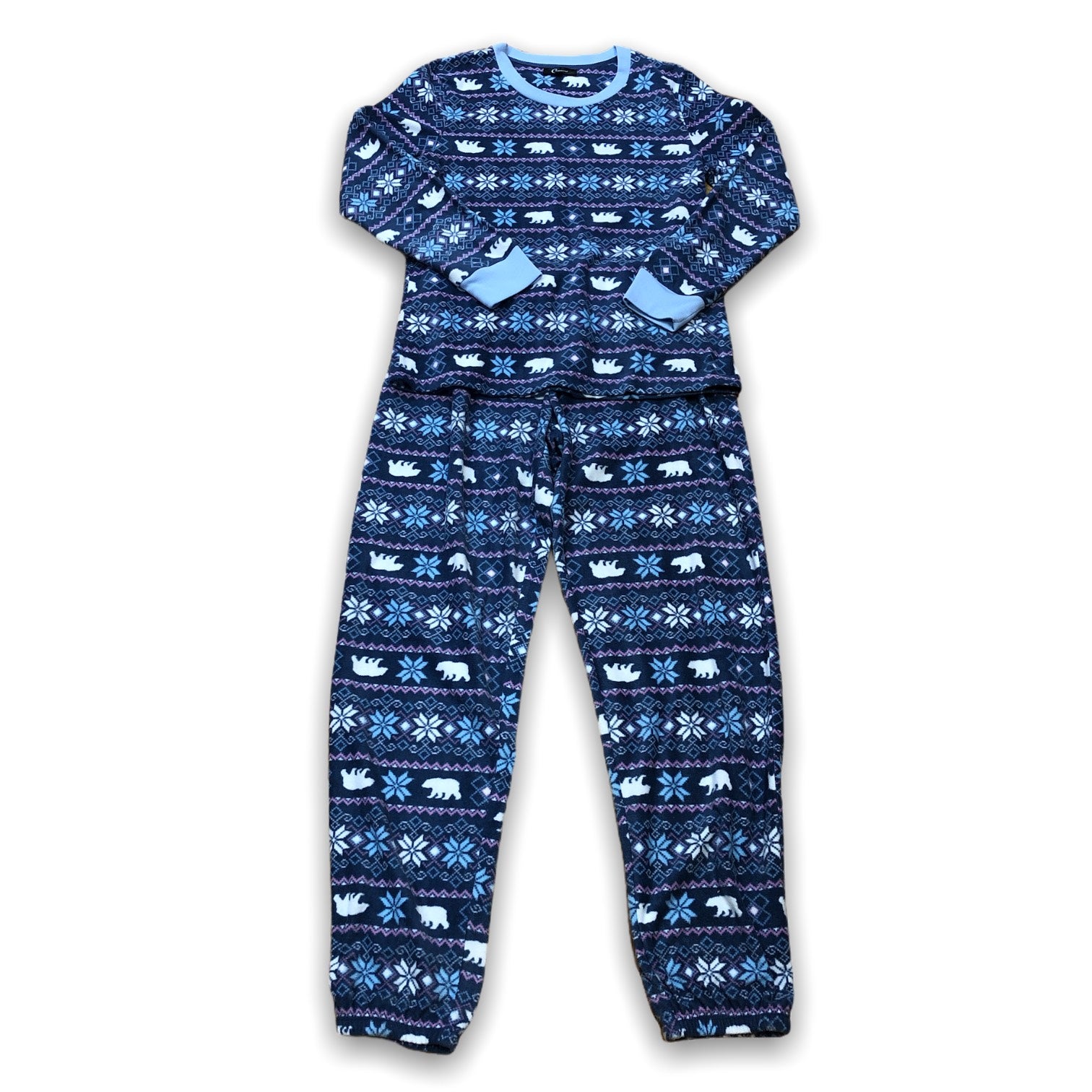 Women's Two Piece Polyester Micropolar Printed Pajama Set
