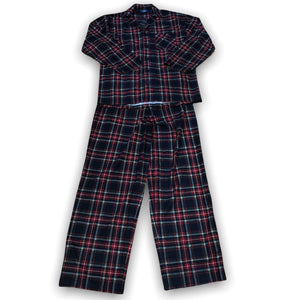 Men's Two Piece Pressed Micropolar Notched Collar Pajama Set (Gift Packaged)