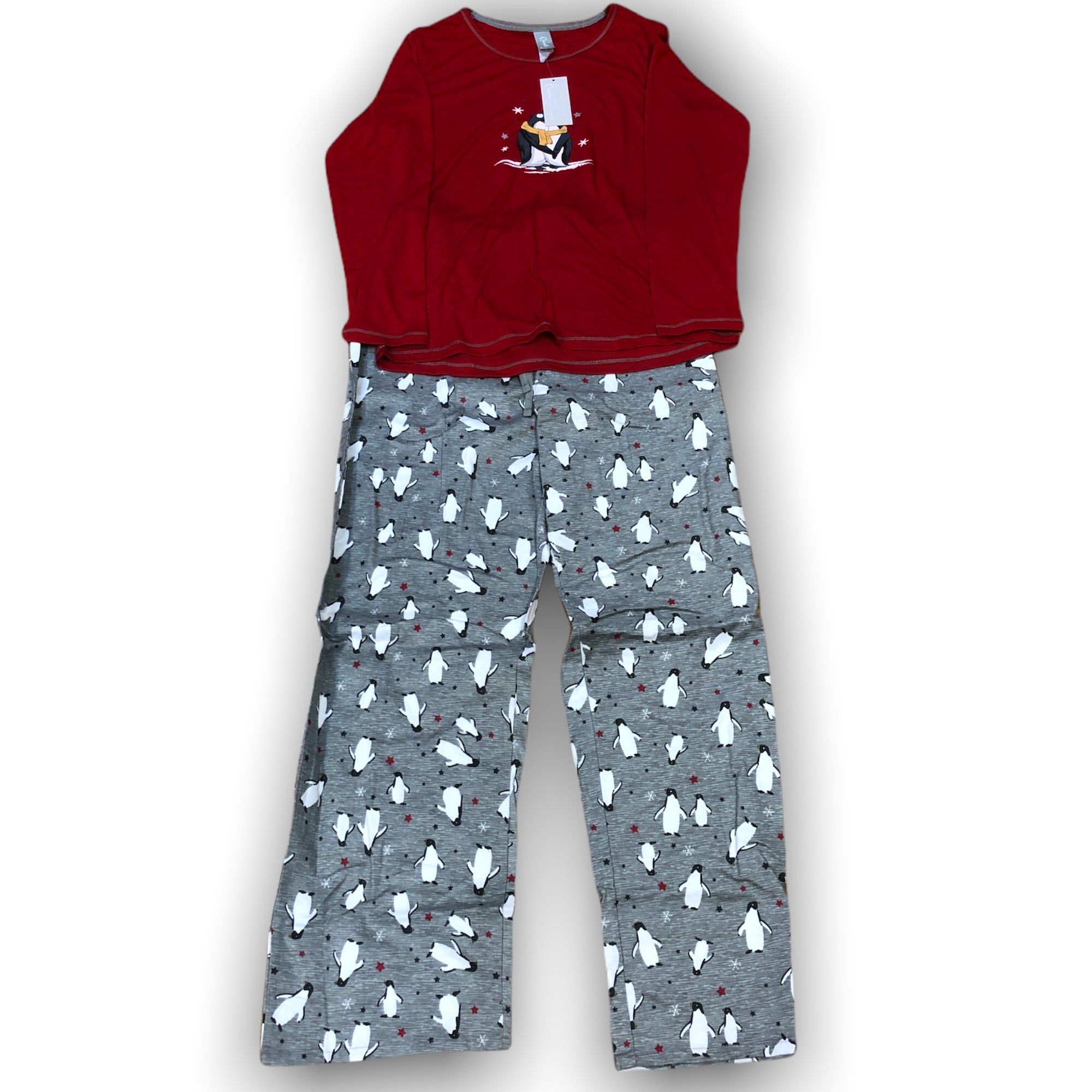 Women's Two Piece Pajama Set with Jersey Knit Top and Flannel Pants (GIFT PACKAGED)
