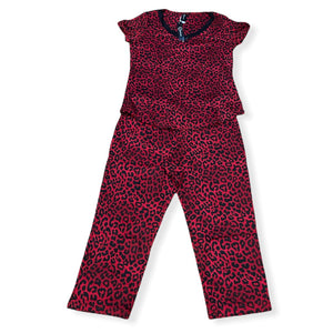 Women's Two Piece Peachy Knit Pajama Set with Capris Pants